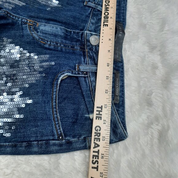 Guess Boyfriend Metallic Glitter Cropped Leg Ripped Denim Pants US26 - Picture 10 of 12